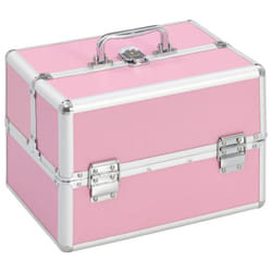 Vidaxl - Mallette à maquillage 22x30x21 cm Rose Aluminium