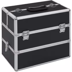 vidaXL Mallette à maquillage 37x24x35 cm Noir Aluminium - TU