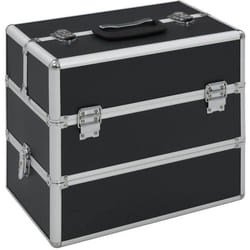 vidaXL Mallette à maquillage 37x24x35 cm Noir Aluminium - TU