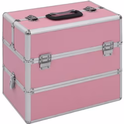 vidaXL Mallette à maquillage 37x24x35 cm Rose Aluminium - TU
