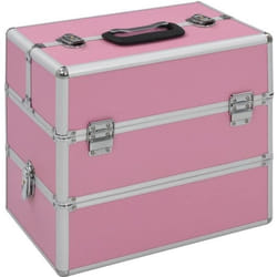vidaXL Mallette à maquillage 37x24x35 cm Rose Aluminium - TU