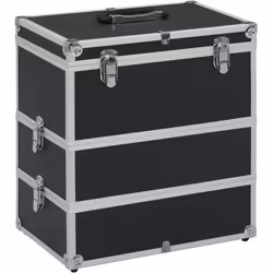 vidaXL Mallette à maquillage 37x24x40 cm Noir Aluminium - TU