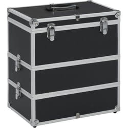 vidaXL Mallette à maquillage 37x24x40 cm Noir Aluminium - TU