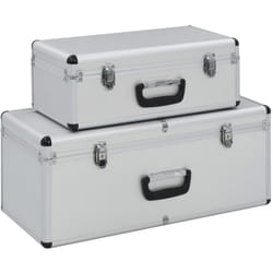 Boîtes de rangement 2 pcs Argenté Aluminium