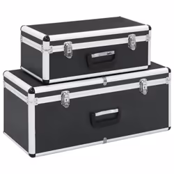 vidaXL Boîtes de rangement 2 pcs Noir Aluminium - TU