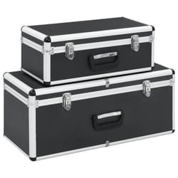 vidaXL Boîtes de rangement 2 pcs Noir Aluminium - TU