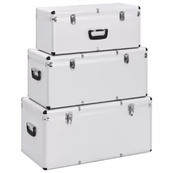 vidaXL Boîtes de rangement 3 pcs Argenté Aluminium - TU