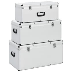 vidaXL Boîtes de rangement 3 pcs Argenté Aluminium - TU