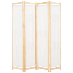 vidaXL Cloison de séparation 4 panneaux Crème 160x170x4 cm Tissu - TU