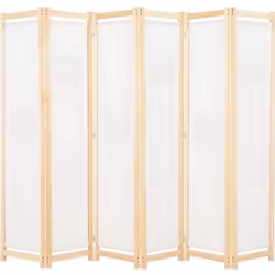 vidaXL Cloison de séparation 6 panneaux Crème 240 x 170 x 4 cm Tissu - TU