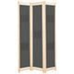 vidaXL Cloison de séparation 3 panneaux Gris 120x170x4 cm Tissu - TU
