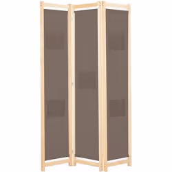 vidaXL Cloison de séparation 3 panneaux Marron 120x170x4 cm Tissu - TU