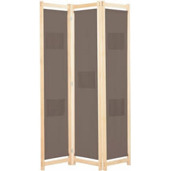 vidaXL Cloison de séparation 3 panneaux Marron 120x170x4 cm Tissu - TU