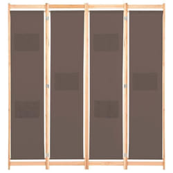 vidaXL Cloison de séparation 4 panneaux Marron 160x170x4 cm Tissu - TU