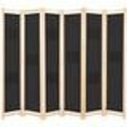 vidaXL Cloison de séparation 6 panneaux Noir 240 x 170 x 4 cm Tissu - TU
