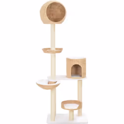 Avec cet arbre à chat fait à la main, vos chats peuvent griffer, se percher, grimper et aussi se détendre à leur guise. Grâce ...