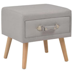 vidaXL Table de chevet Gris 40x35x40 cm Tissu - TU