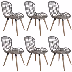 VidaXL 275839, Rotin, Bois, 480 mm, 640 mm, 850 mm, 44 cm, 45 cm