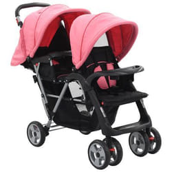 VidaXL 10157 Poussette pour bébé Poussette classique 2 siège(s) Noir, Rose