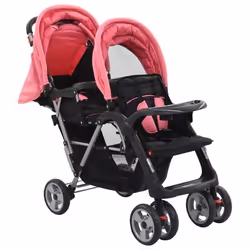 VidaXL 10157 Poussette pour bébé Poussette classique 2 siège(s) Noir, Rose