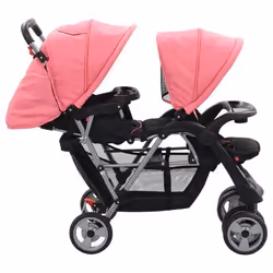 VidaXL 10157 Poussette pour bébé Poussette classique 2 siège(s) Noir, Rose