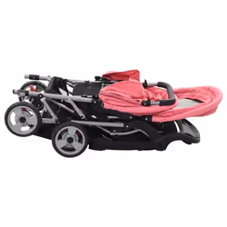 VidaXL 10157 Poussette pour bébé Poussette classique 2 siège(s) Noir, Rose - Vue supplémentaire 4