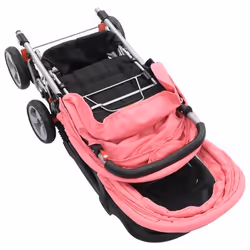 VidaXL 10157 Poussette pour bébé Poussette classique 2 siège(s) Noir, Rose - Vue supplémentaire 5