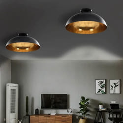 vidaXL Plafonniers 2 pcs Noir et doré Semi-sphérique E27 - TU