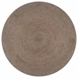 vidaXL Tapis fait à la main Jute Rond 120 cm Gris - TU