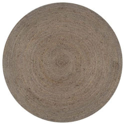 vidaXL Tapis fait à la main Jute Rond 120 cm Gris - TU