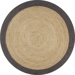 vidaXL Tapis fait à la main Jute avec bord gris foncé 120 cm - TU