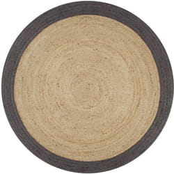 Tapis fait à la main Jute avec bord gris foncé 150 cm Vidaxl