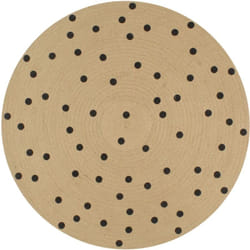 Vidaxl - Tapis fait à la main Jute avec imprimé à pois 90 cm