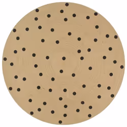vidaXL Tapis fait à la main Jute avec imprimé à pois 120 cm - TU