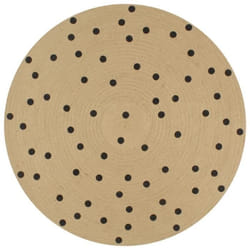 vidaXL Tapis fait à la main Jute avec imprimé à pois 120 cm - TU