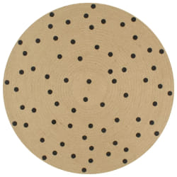 vidaXL Tapis fait à la main Jute avec imprimé à pois 150 cm - TU