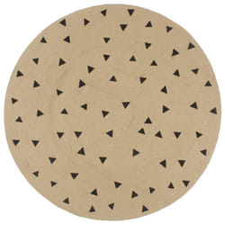 vidaXL Tapis fait à la main Jute avec imprimé à triangles 120 cm - TU
