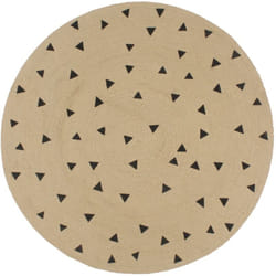 Tapis fait à la main Jute avec imprimé à triangles 150 cm Vidaxl