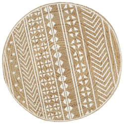 vidaXL Tapis fait à la main Jute avec imprimé blanc 150 cm