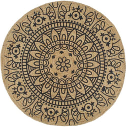 Tapis fait à la main Jute avec imprimé bleu foncé 150 cm Vidaxl