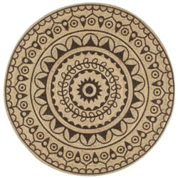 vidaXL Tapis fait à la main Jute avec imprimé marron foncé 120 cm