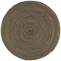 Vidaxl - Tapis fait à la main Jute avec design de spirale Noir 90 cm