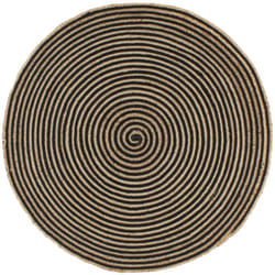 Vidaxl - Tapis fait à la main Jute avec design de spirale Noir 150 cm