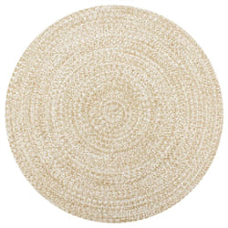 Vidaxl - Tapis fait à la main Jute Blanc et naturel 120 cm