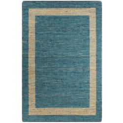 vidaXL Tapis fait à la main jute bleu 160x230 cm