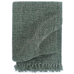 vidaXL Couverture en coton 125 x 150 cm Vert foncé - 125 x 150 cm