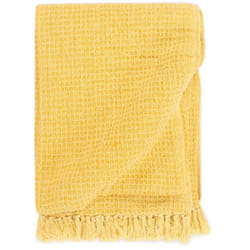 Vidaxl - Couverture en coton 220 x 250 cm Jaune moutarde