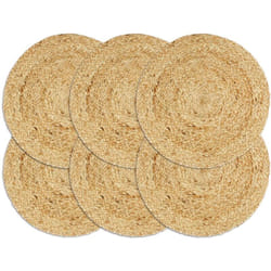 Vidaxl - Napperons 6 pcs Naturel Plain 38 cm Rond Jute