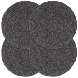 Vidaxl - Napperons 4 pcs Gris foncé Plain 38 cm Rond Jute