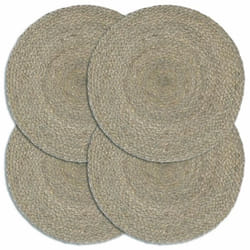 Napperons 4 Pcs Gris Plain 38 Cm Rond Jute Vidaxl